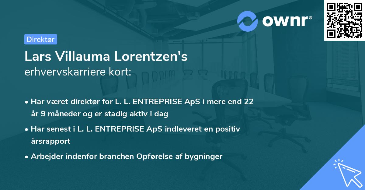 Lars Villauma Lorentzen's erhvervskarriere kort