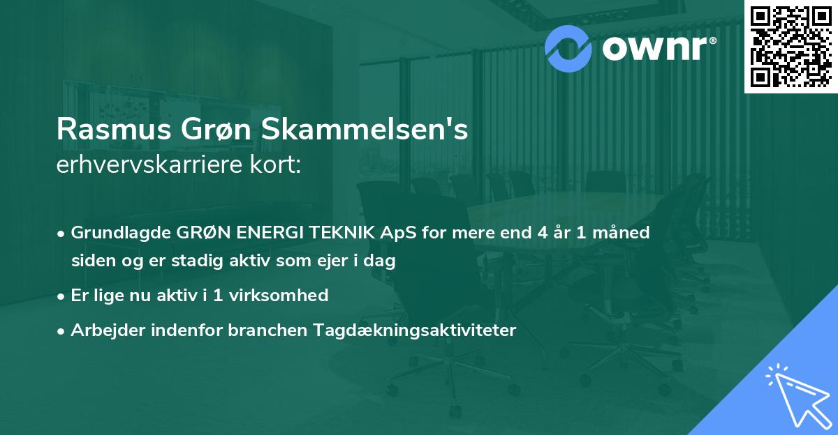Rasmus Grøn Skammelsen's erhvervskarriere kort