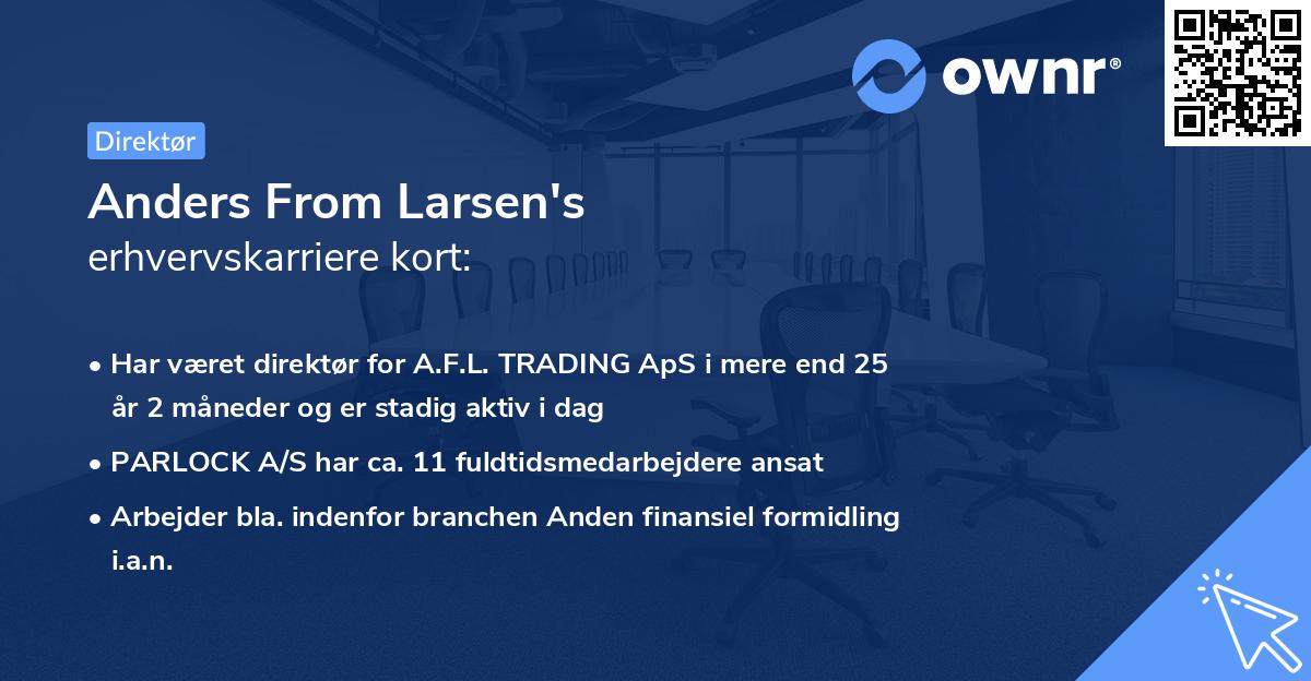 Anders From Larsen's erhvervskarriere kort