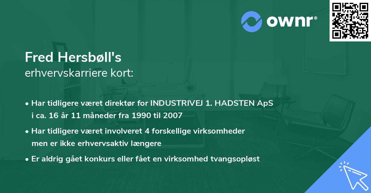 Fred Hersbøll's erhvervskarriere kort