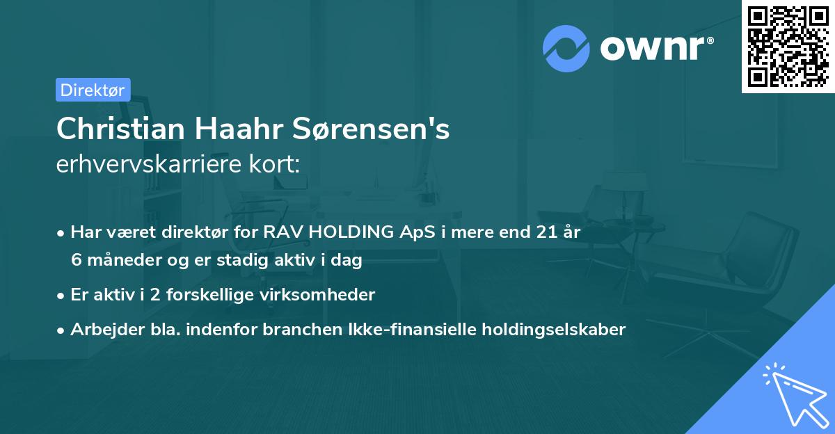 Christian Haahr Sørensen's erhvervskarriere kort