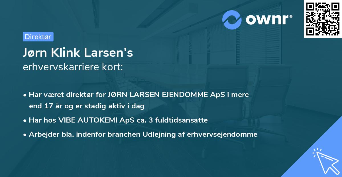 Jørn Klink Larsen's erhvervskarriere kort