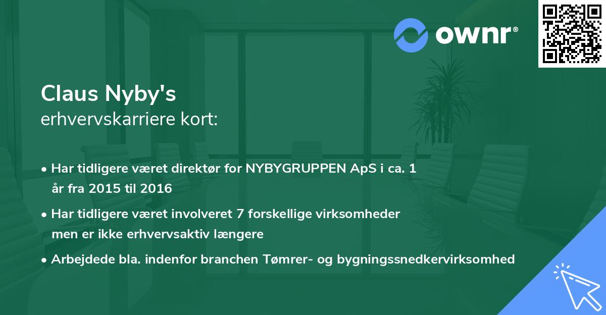 Claus Nyby's erhvervskarriere kort