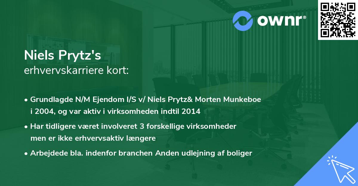 Niels Prytz's erhvervskarriere kort