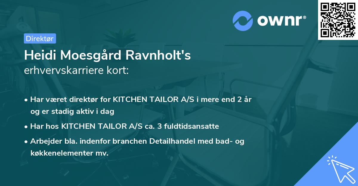 Heidi Moesgård Ravnholt's erhvervskarriere kort