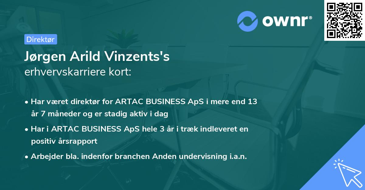 Jørgen Arild Vinzents's erhvervskarriere kort