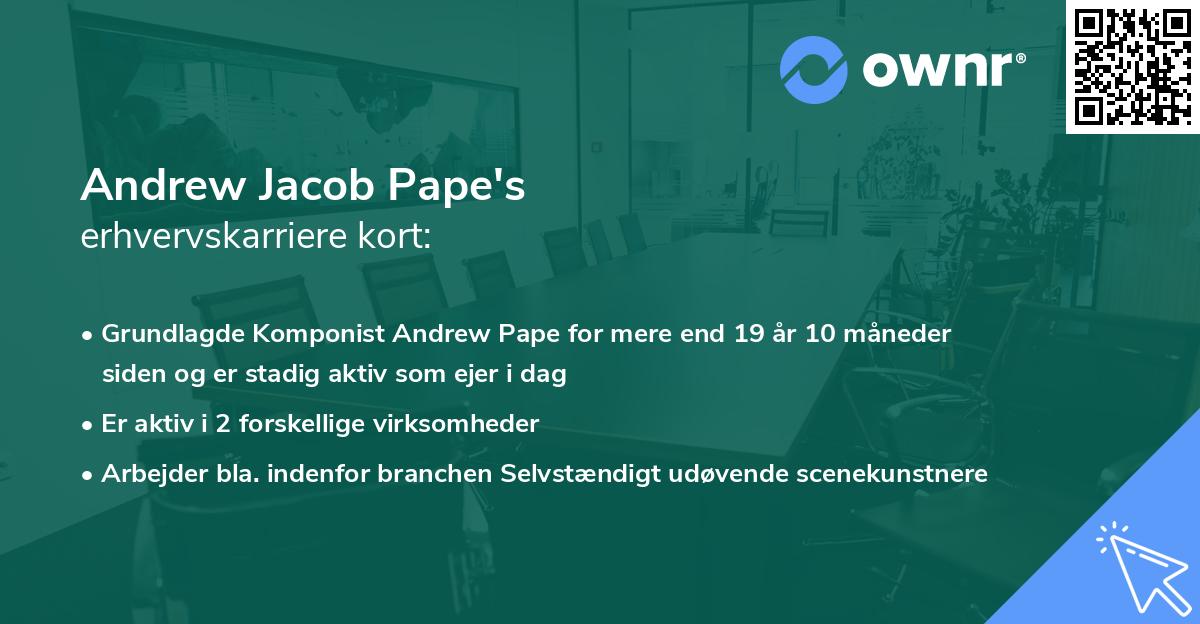 Andrew Jacob Pape's erhvervskarriere kort