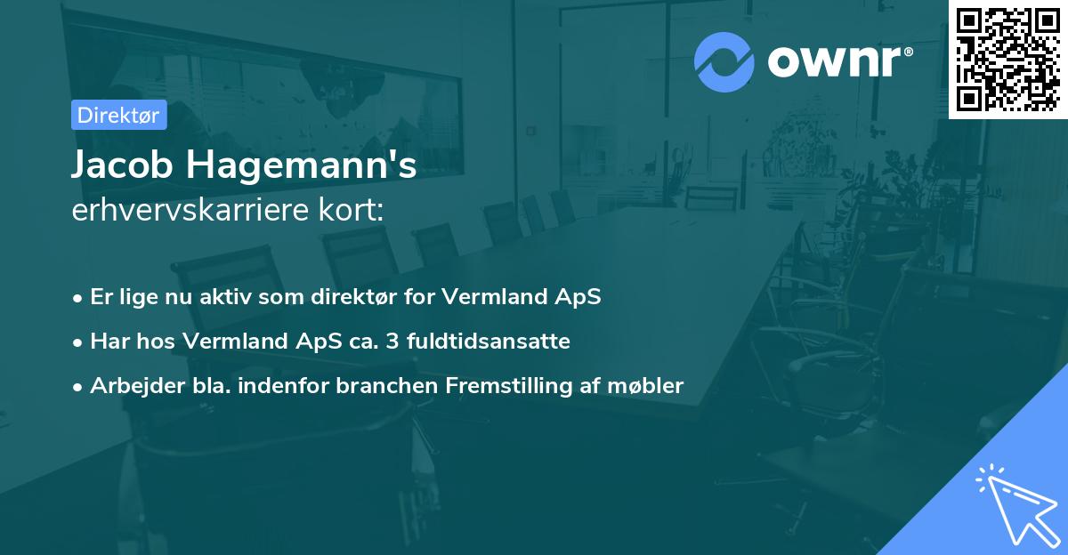 Jacob Hagemann's erhvervskarriere kort