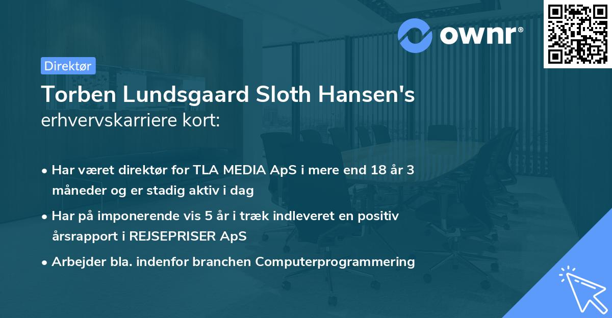 Torben Lundsgaard Sloth Hansen's erhvervskarriere kort