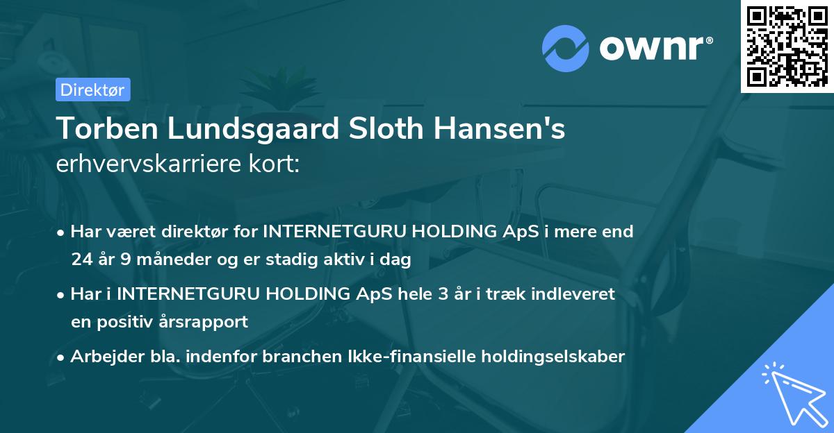 Torben Lundsgaard Sloth Hansen's erhvervskarriere kort