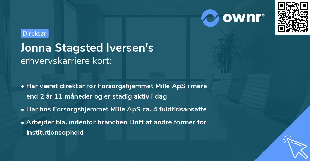 Jonna Stagsted Iversen's erhvervskarriere kort