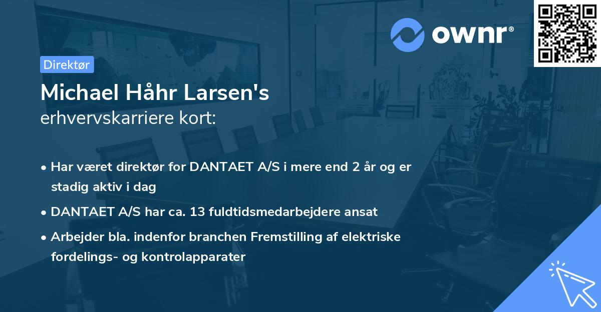 Michael Håhr Larsen's erhvervskarriere kort