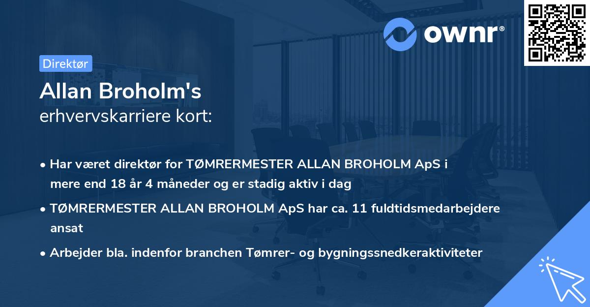 Allan Broholm's erhvervskarriere kort