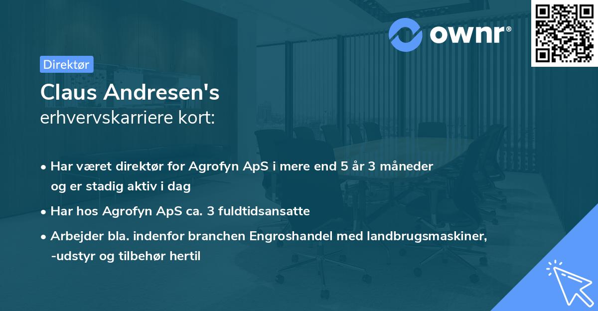 Claus Andresen's erhvervskarriere kort