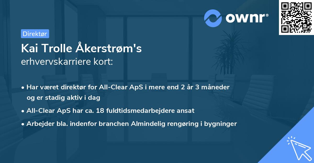 Kai Trolle Åkerstrøm's erhvervskarriere kort
