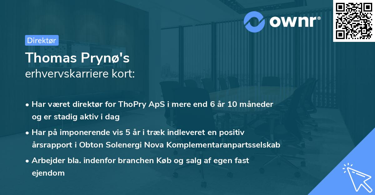 Thomas Prynø's erhvervskarriere kort