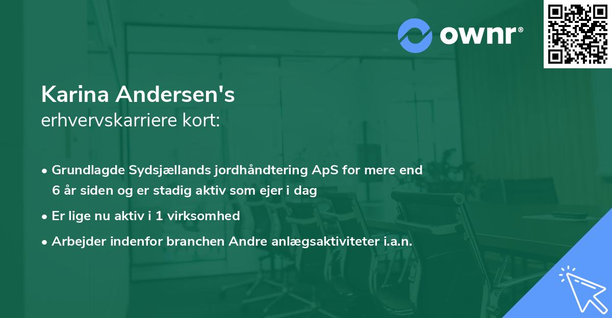 Karina Andersen's erhvervskarriere kort