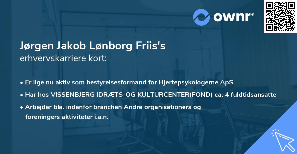 Jørgen Jakob Lønborg Friis's erhvervskarriere kort