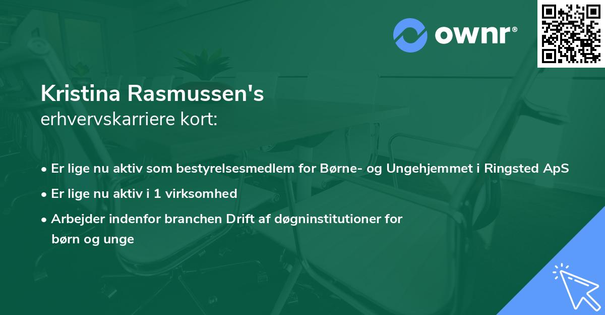 Kristina Rasmussen's erhvervskarriere kort