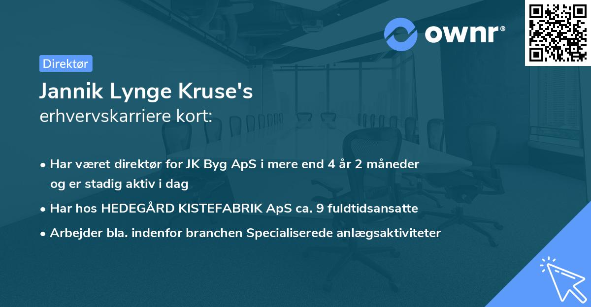 Jannik Lynge Kruse's erhvervskarriere kort