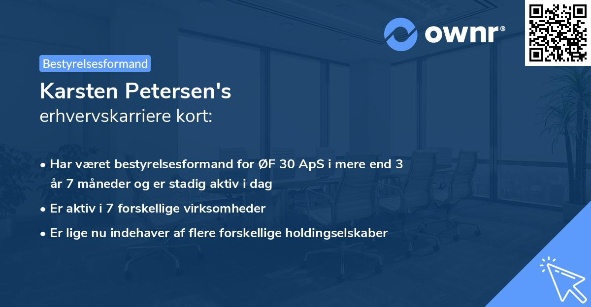 Karsten Petersen's erhvervskarriere kort