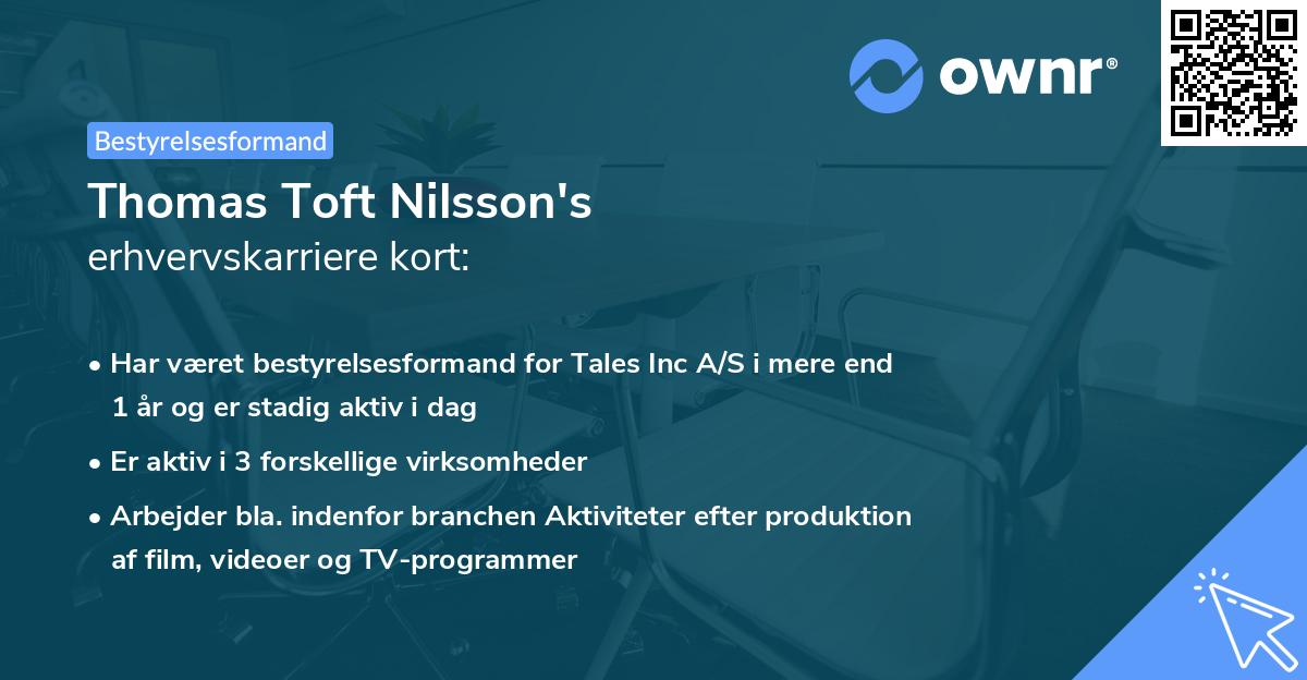 Thomas Toft Nilsson's erhvervskarriere kort
