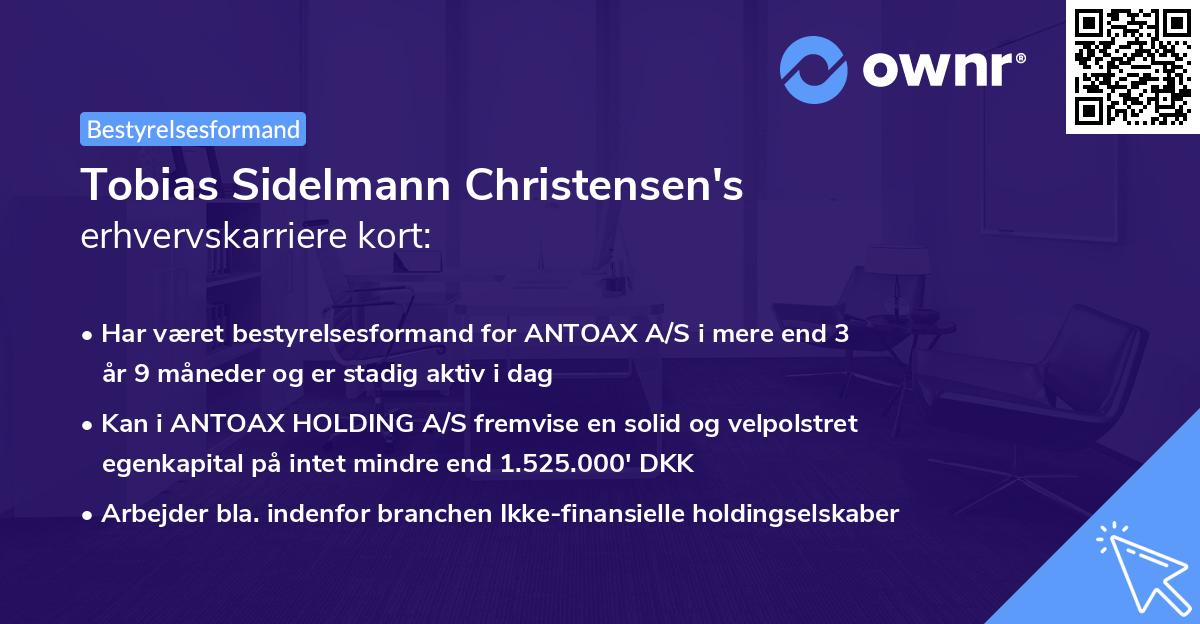 Tobias Sidelmann Christensen's erhvervskarriere kort