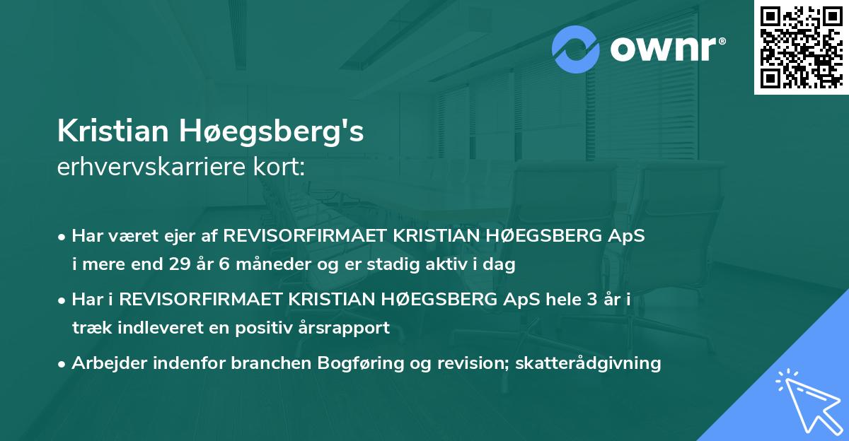 Kristian Høegsberg's erhvervskarriere kort
