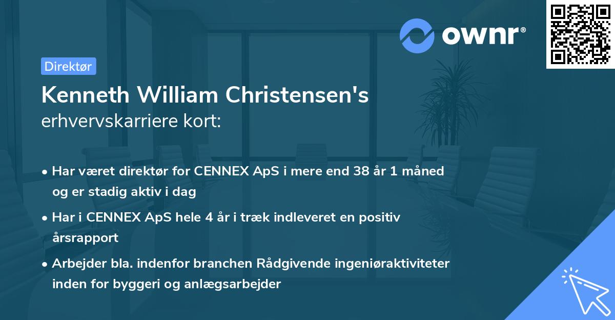 Kenneth William Christensen's erhvervskarriere kort