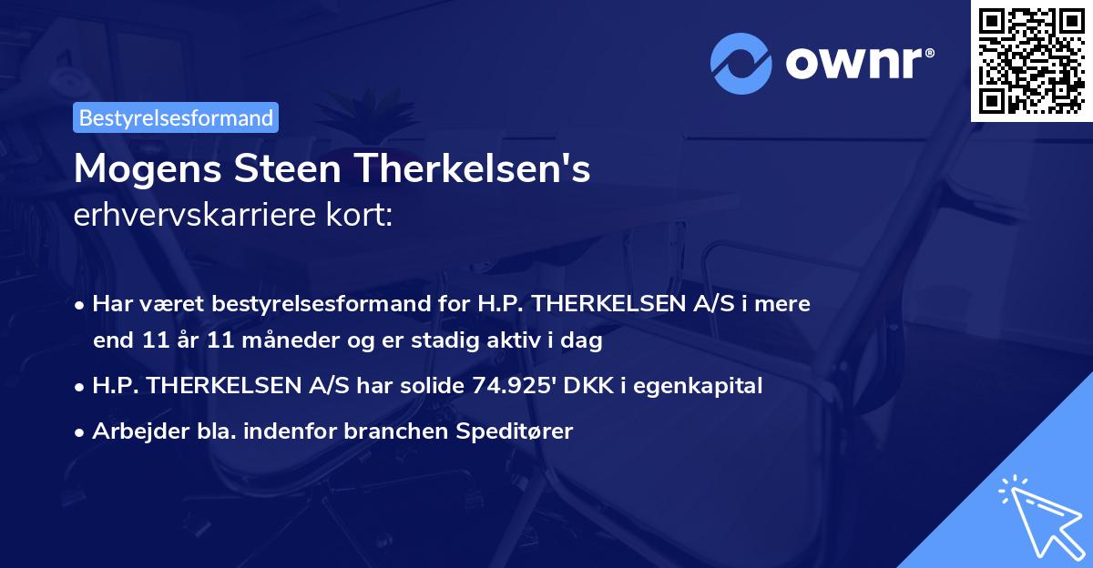 Mogens Steen Therkelsen's erhvervskarriere kort