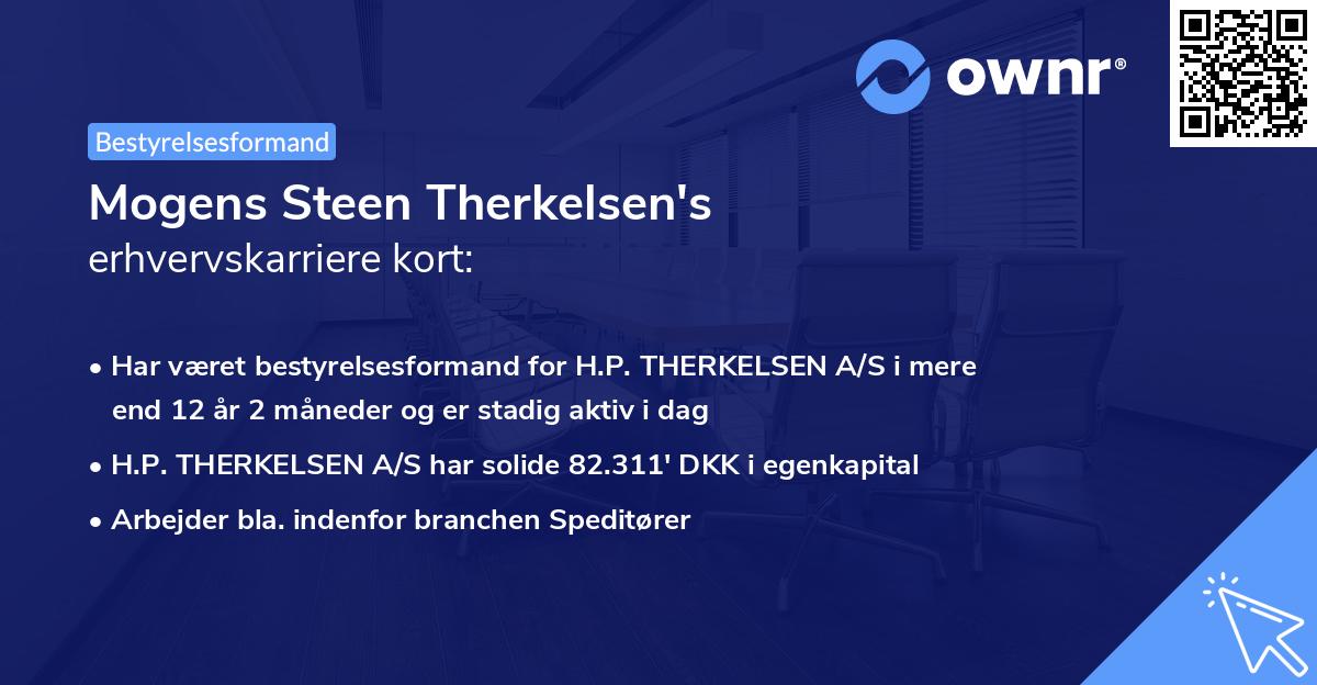 Mogens Steen Therkelsen's erhvervskarriere kort