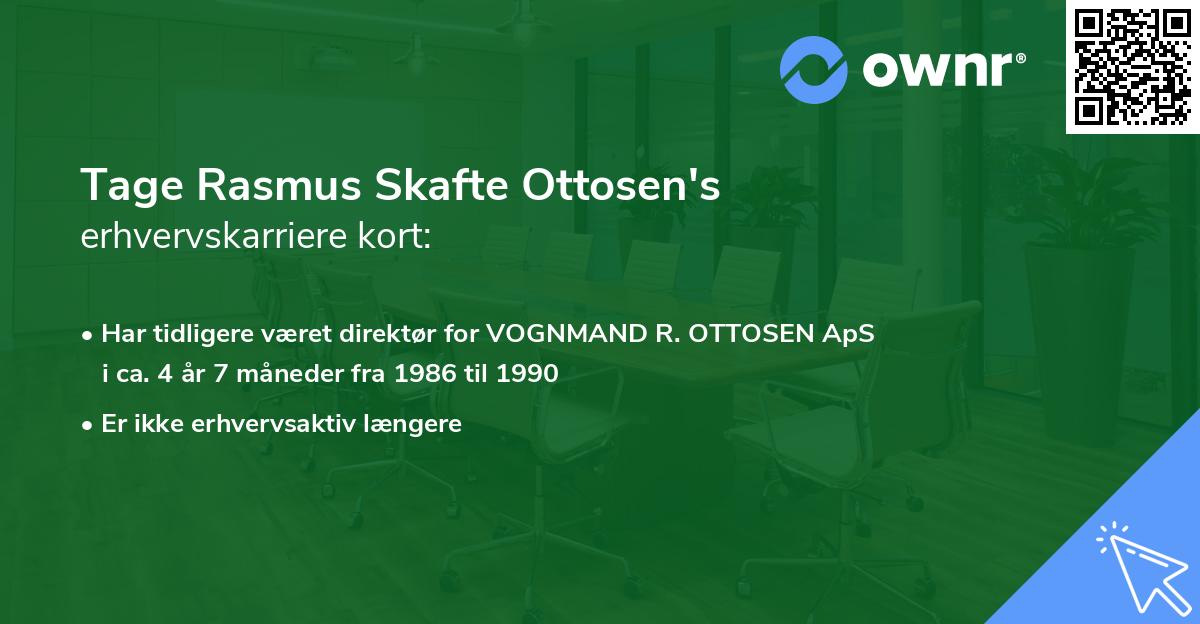 Tage Rasmus Skafte Ottosen's erhvervskarriere kort