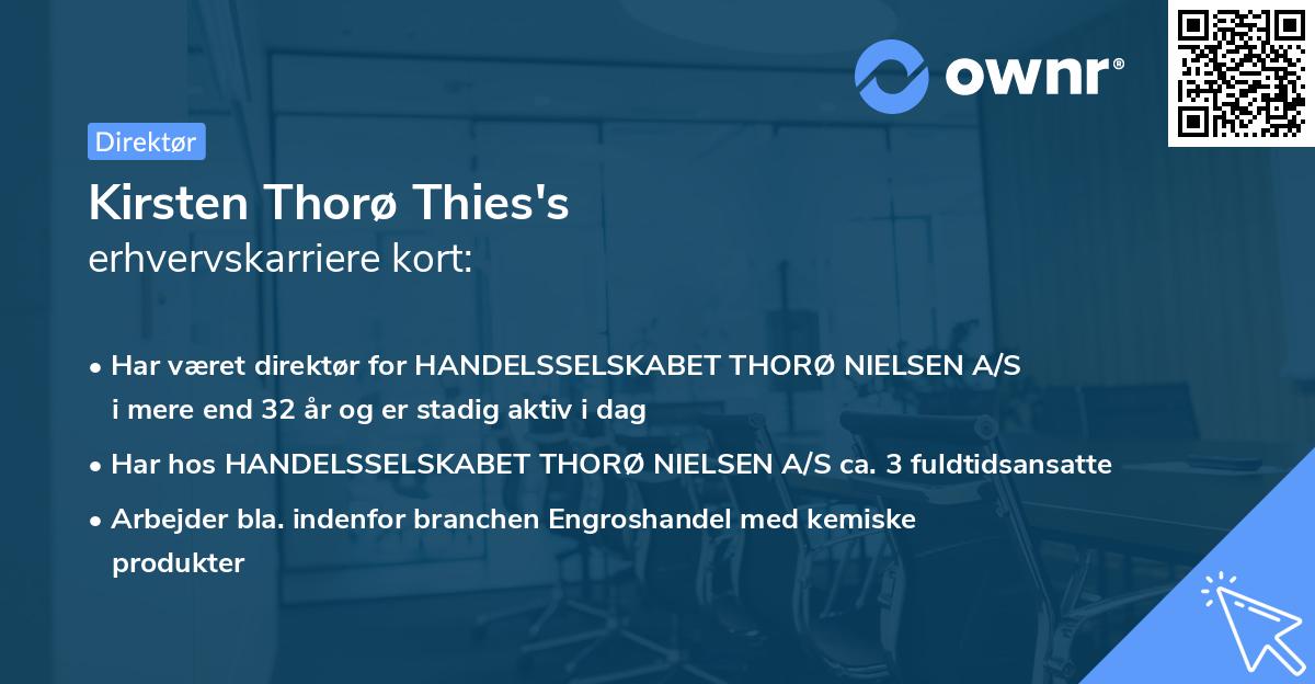 Kirsten Thorø Thies's erhvervskarriere kort