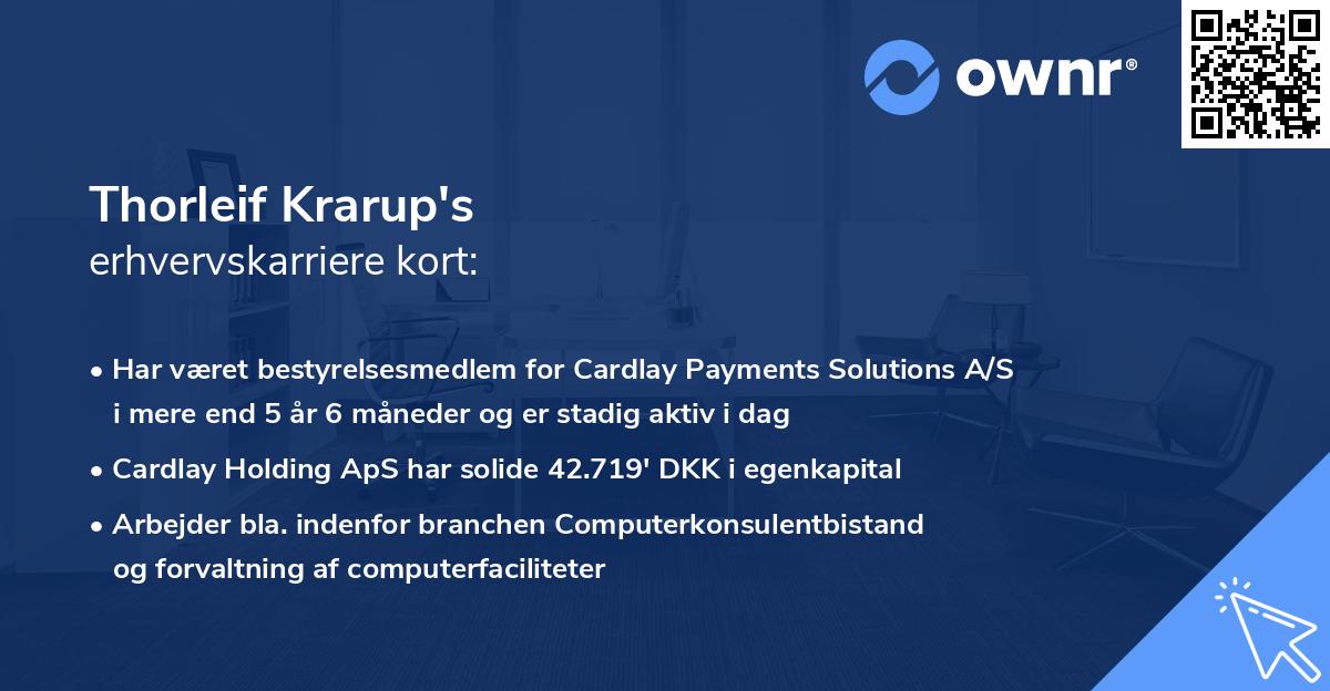 Thorleif Krarup's erhvervskarriere kort