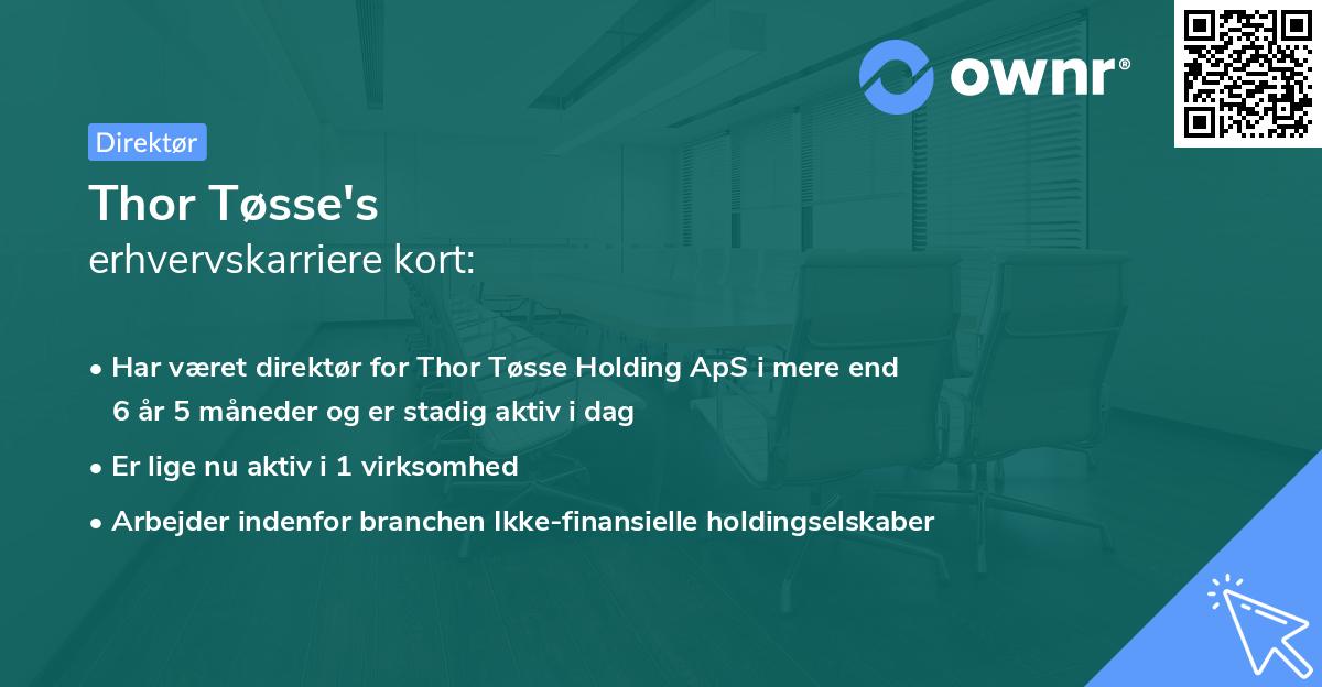 Thor Tøsse's erhvervskarriere kort