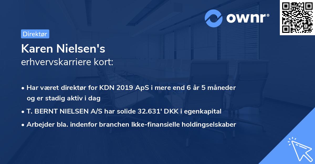 Karen Nielsen's erhvervskarriere kort