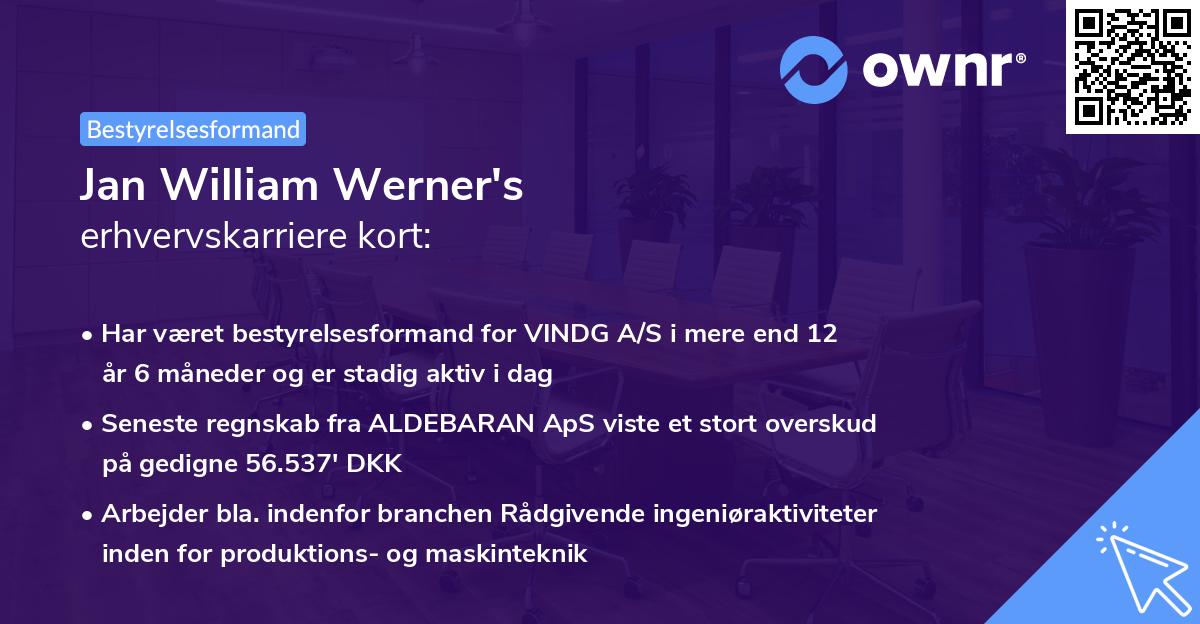 Jan William Werner's erhvervskarriere kort