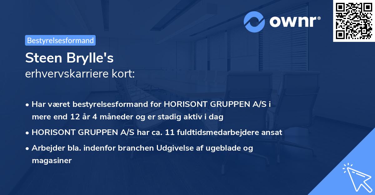 Steen Brylle's erhvervskarriere kort