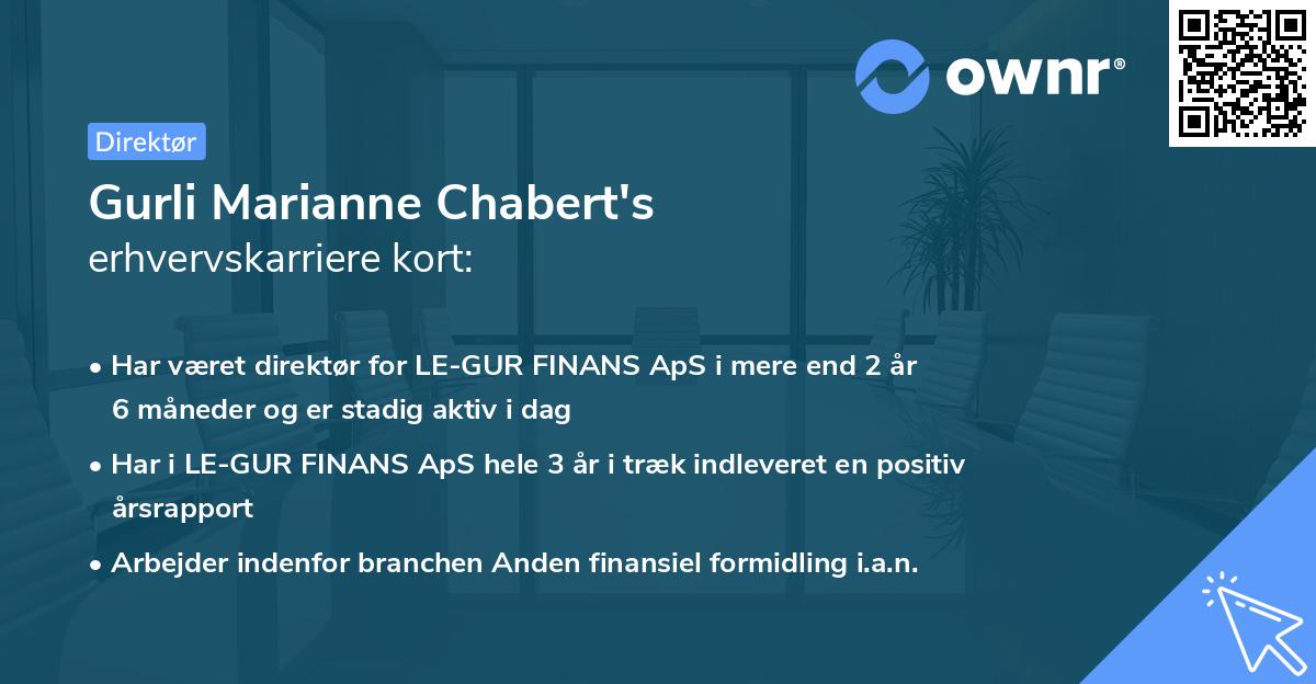 Gurli Marianne Chabert's erhvervskarriere kort