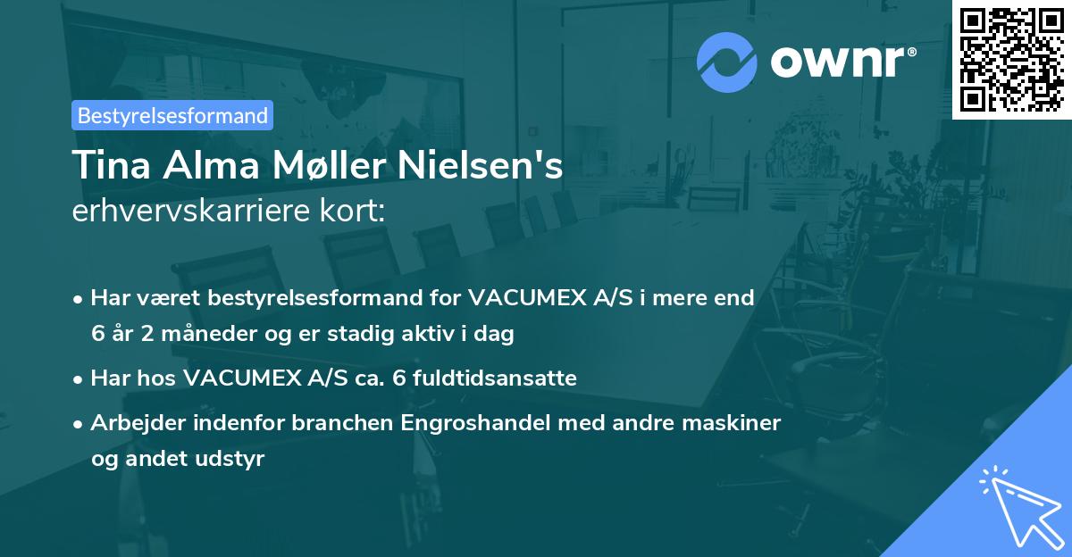Tina Alma Møller Nielsen's erhvervskarriere kort