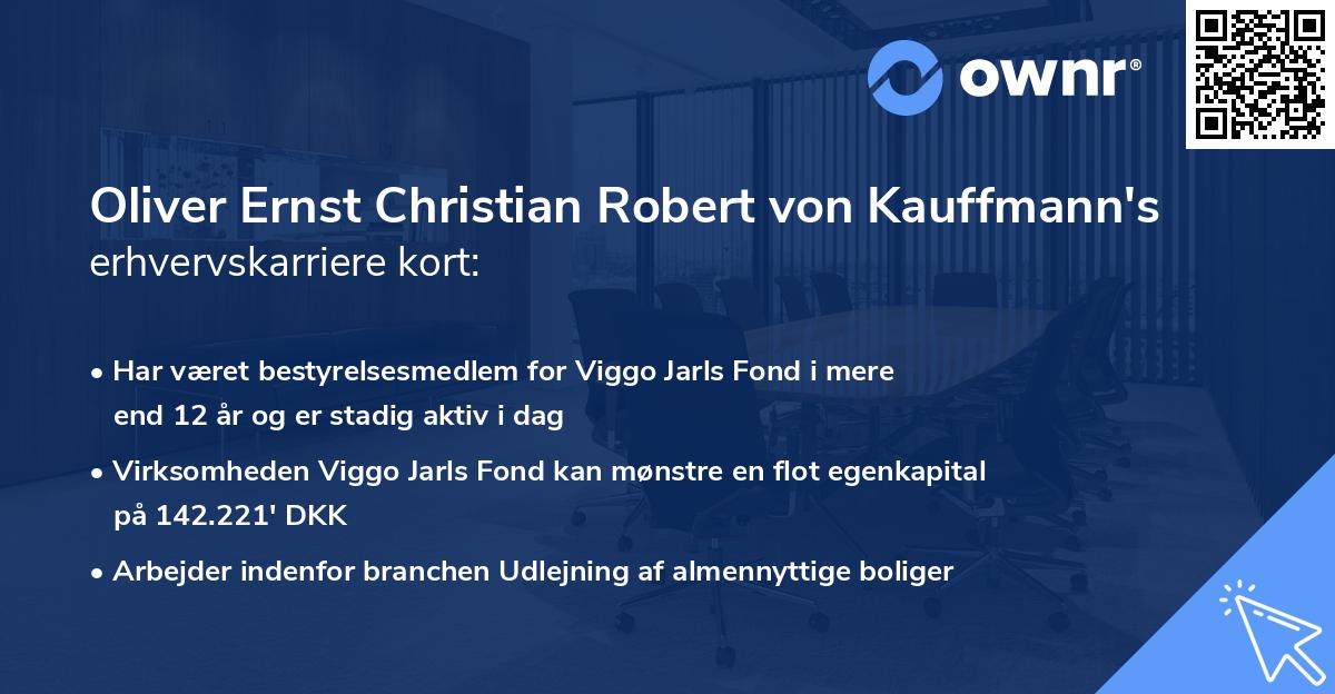 Oliver Ernst Christian Robert von Kauffmann's erhvervskarriere kort