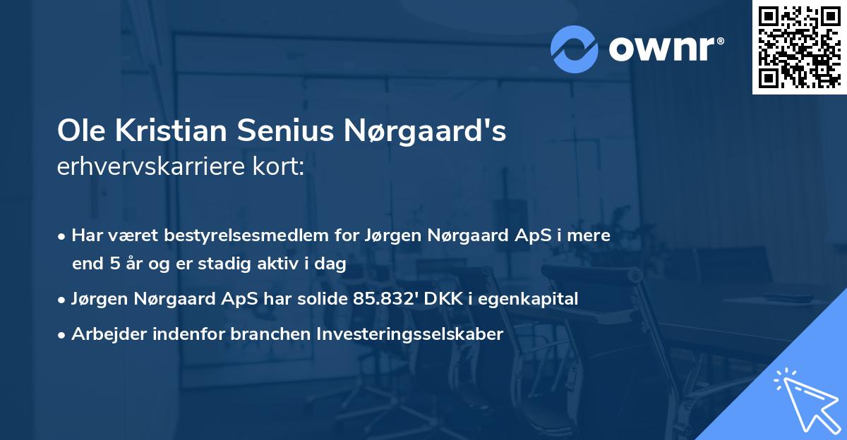 Ole Kristian Senius Nørgaard's erhvervskarriere kort