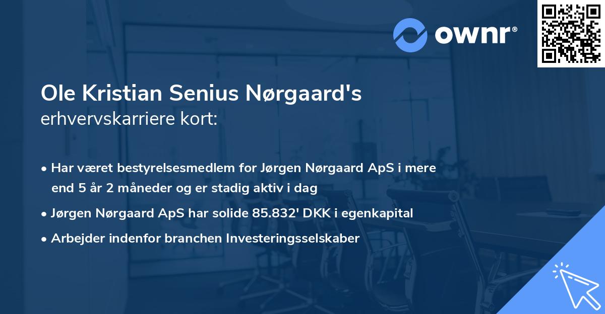 Ole Kristian Senius Nørgaard's erhvervskarriere kort