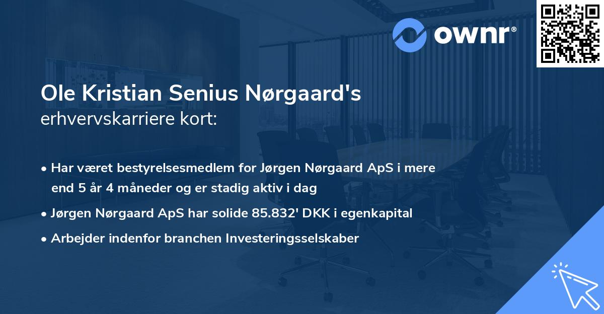 Ole Kristian Senius Nørgaard's erhvervskarriere kort