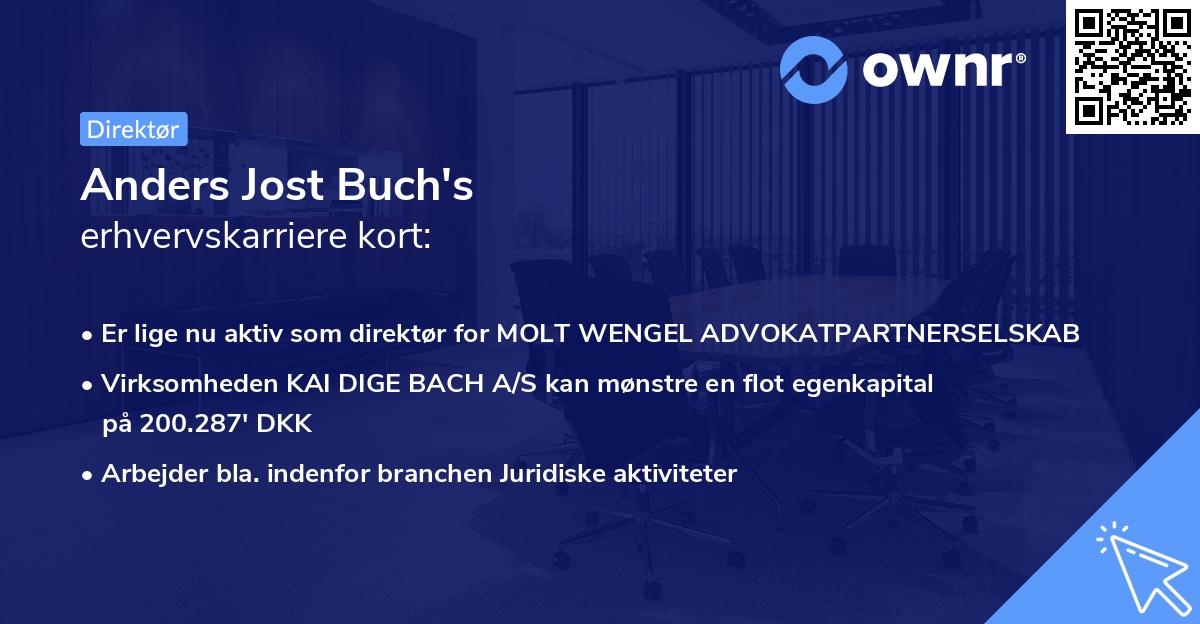 Anders Jost Buch's erhvervskarriere kort