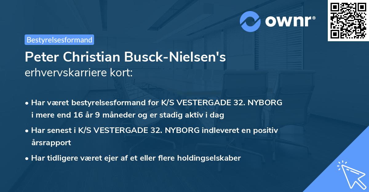 Peter Christian Busck-Nielsen's erhvervskarriere kort