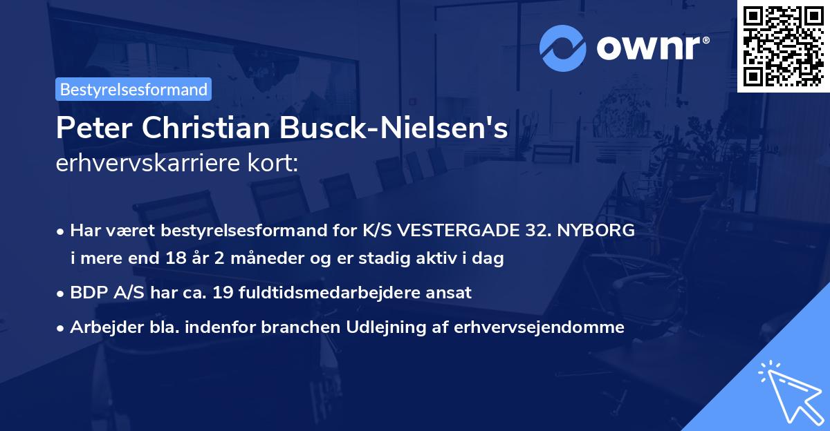 Peter Christian Busck-Nielsen's erhvervskarriere kort
