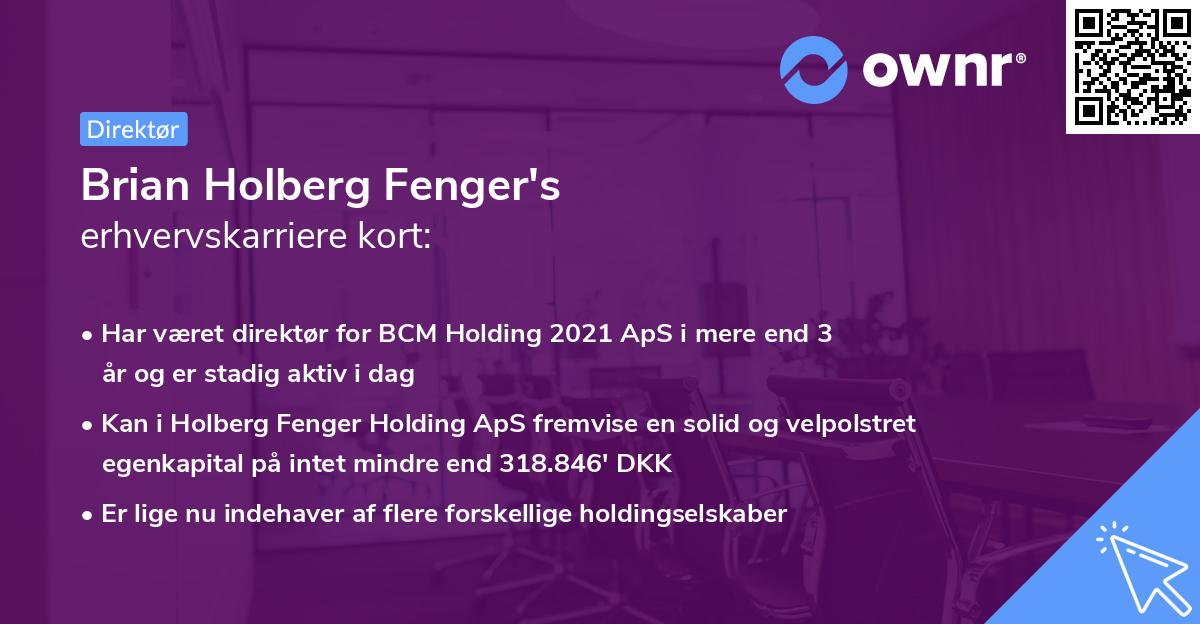 Brian Holberg Fenger's erhvervskarriere kort