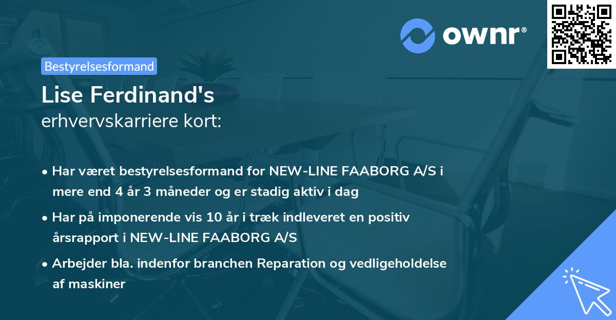 Lise Ferdinand's erhvervskarriere kort