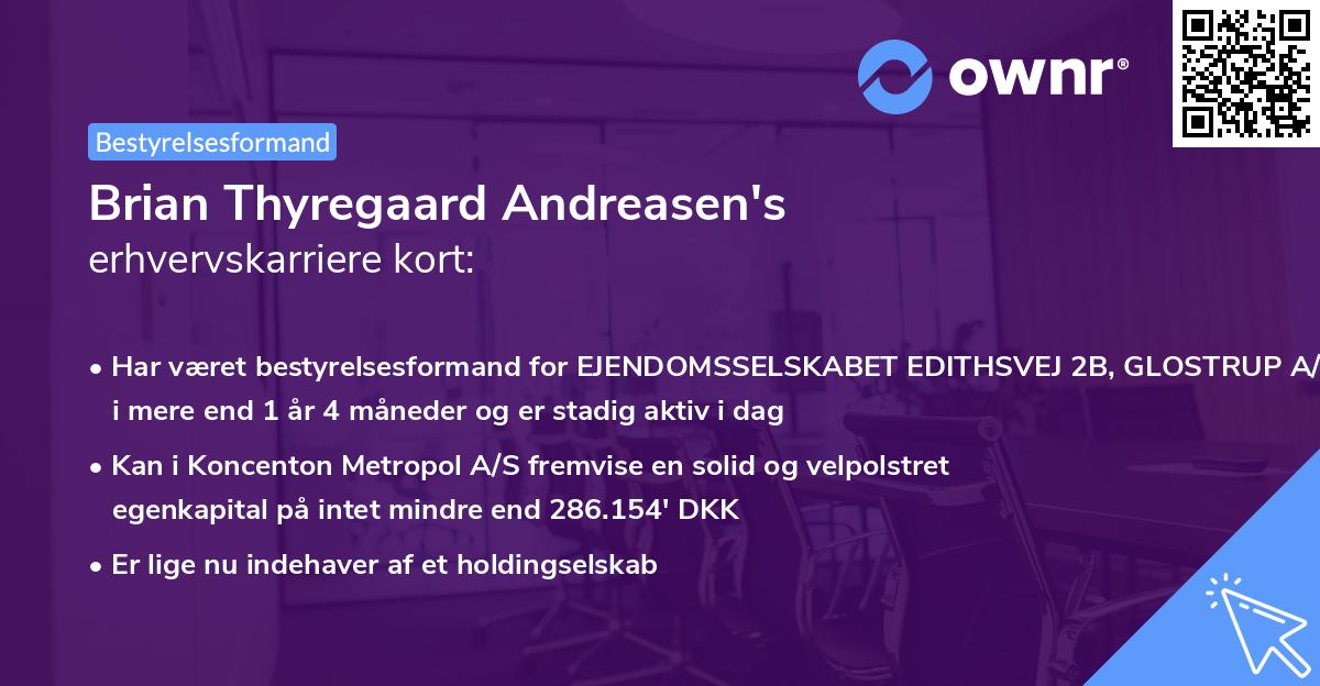 Brian Thyregaard Andreasen's erhvervskarriere kort